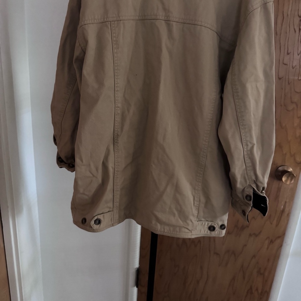 Hunt Club Tan Jacket with dark collar and Plaid Lining men medium - Picture 8 of 8